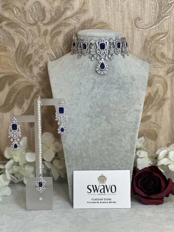 Tara Choker Sapphire Blue
