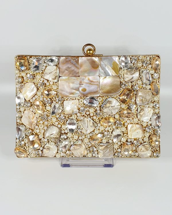 Elizabeth Pearl Gold Clutch Bag
