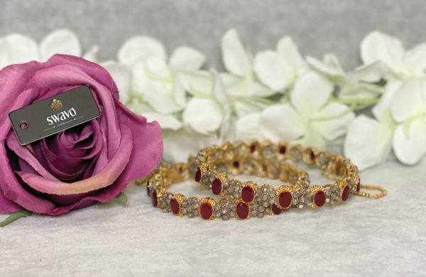 Zoya Oval Polki Bangles Pair - Image 2