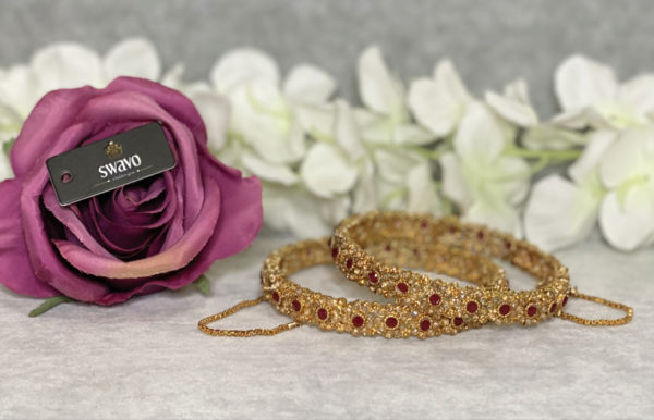 Jasmine Flower Polki Bangles Pair - Image 5