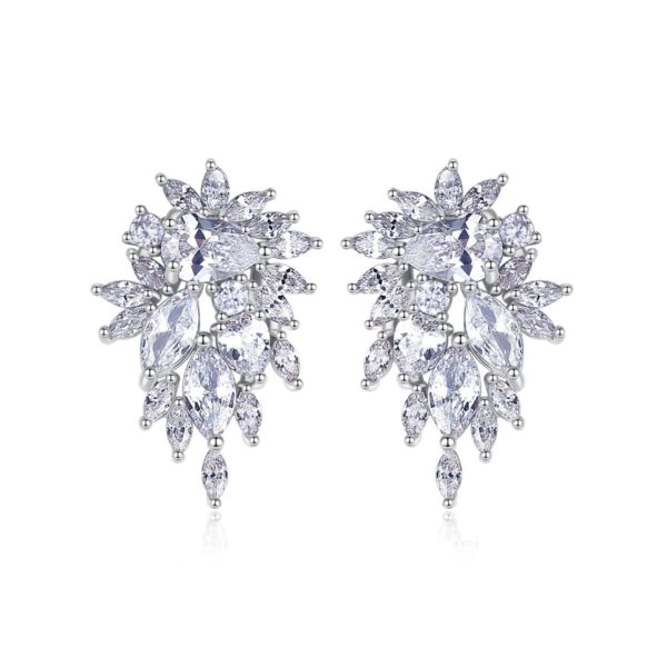 Angelic Cubic Zirconia Rodium Plated Earrings