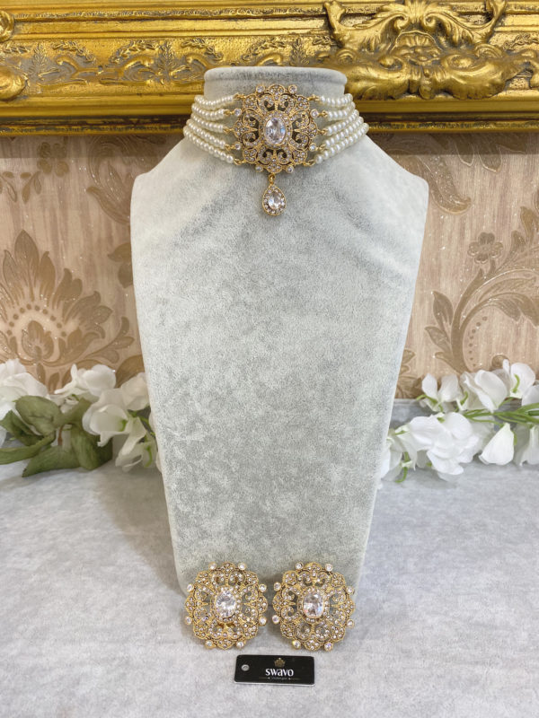 Bella Gold Plated Choker Set - Image 2