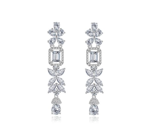 Long Baguette Drop Earrings