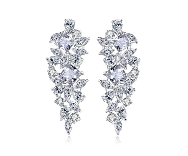 Cluster CZ Drop Earrings
